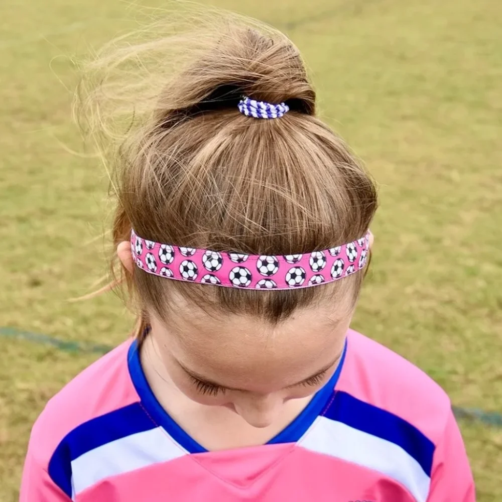 Kids Soccer Headbands - Set Of 6: Black, White, Blue, Purple, Pink, Green